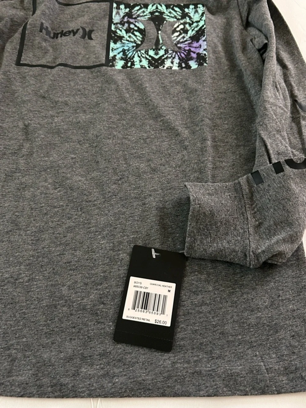 Hurley Long-Sleeve T-Shirt Youth gray size M NWT